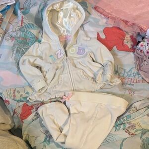 Vintage IZOD Cream Baby Hoodie and Pants Set FIRM